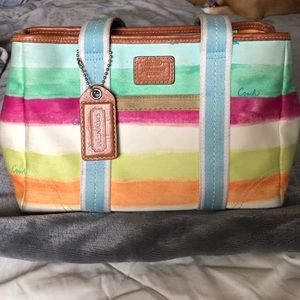 Preowned Coach Hamptons Watercolor Tote- 2007